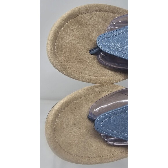 St John's Bay Women's Zion T-Strap Casual Sandal Size 12M Blue Faux Leather NWOT - Picture 3 of 11